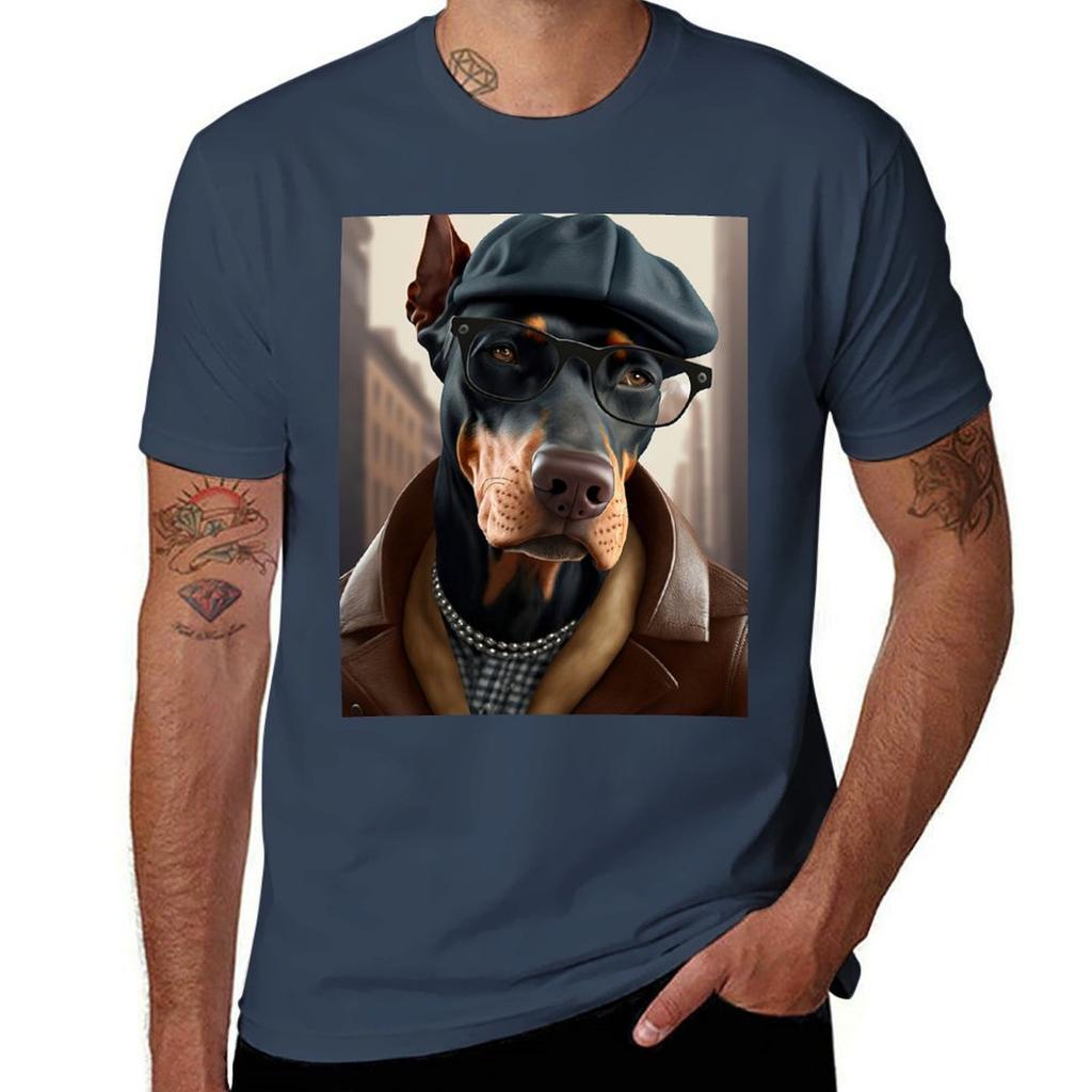 Doberunisexn Hipster Dog Tshirt Fitness Quick Dry Short Sleeve Top Tshirt