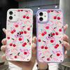 Милый Чехол для Телефона с Рисунком Вишен и Бантиком для IPhone 15 14 Pro Max 13 12 11 Pro 15 Plus 7 8 SE20 X XR Чехлы Ударопрочный Защитный Чехол
