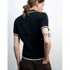 Spring New Women's Clothing Fashion Style Contrast Color Trim Short Sleeve Polo Shirt Collar Sweater Tops 6771054
