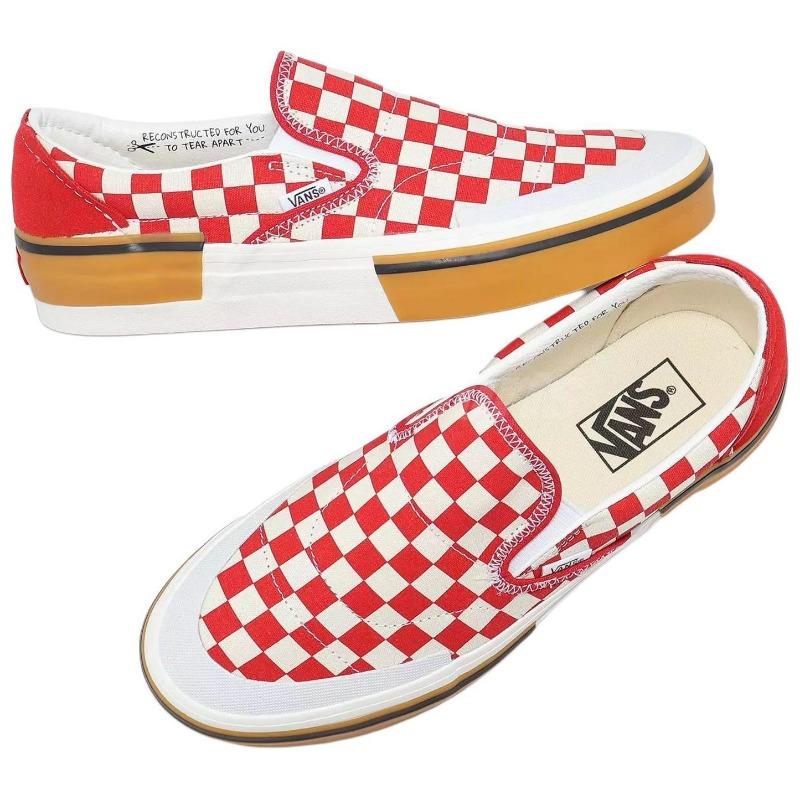Vans Слипоны Reconstruct Comfort Универсальные Низкие Унисекс Кеды для Скейтбординга Красный Белый VN000BW4BMB