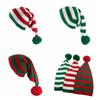 Green Red Santa Beanie Hat Merry Christmas Hat Christmas Knitted Hat All-match Warm
