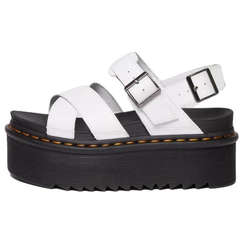 Dr. Martens Leather Thick Sole Open Toe Fashion Sandals Women Sandals White 30717100