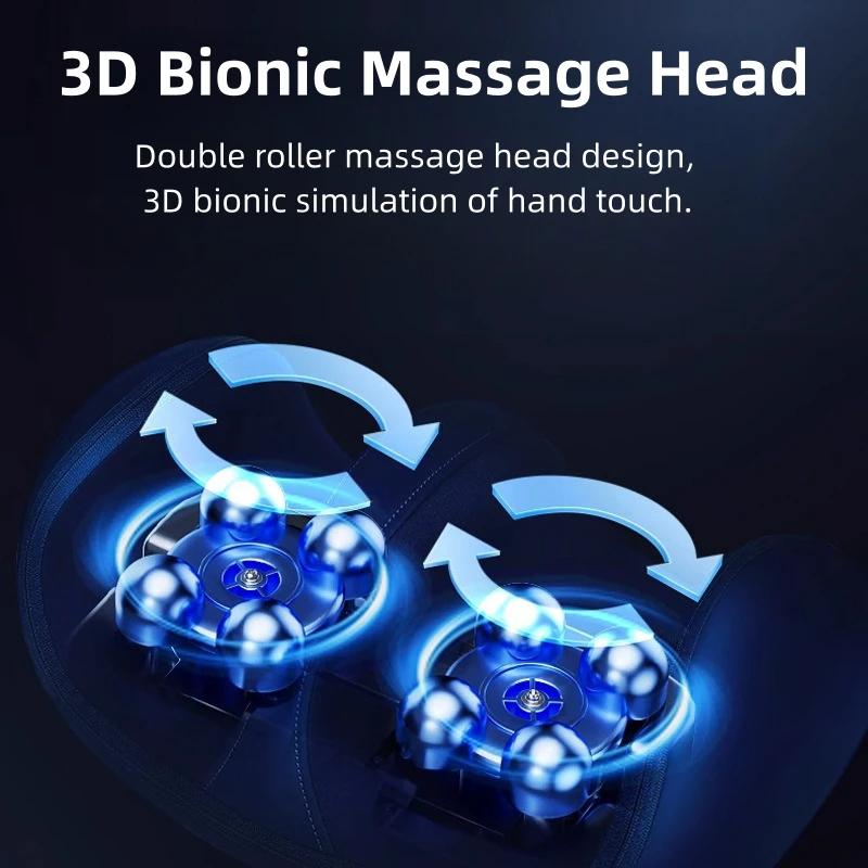 Super Big Electric Foot Massager Hot Compression Heating Therapy Shiatsu Kneading Roller Massage Muscle Relief Heel Healthy Care