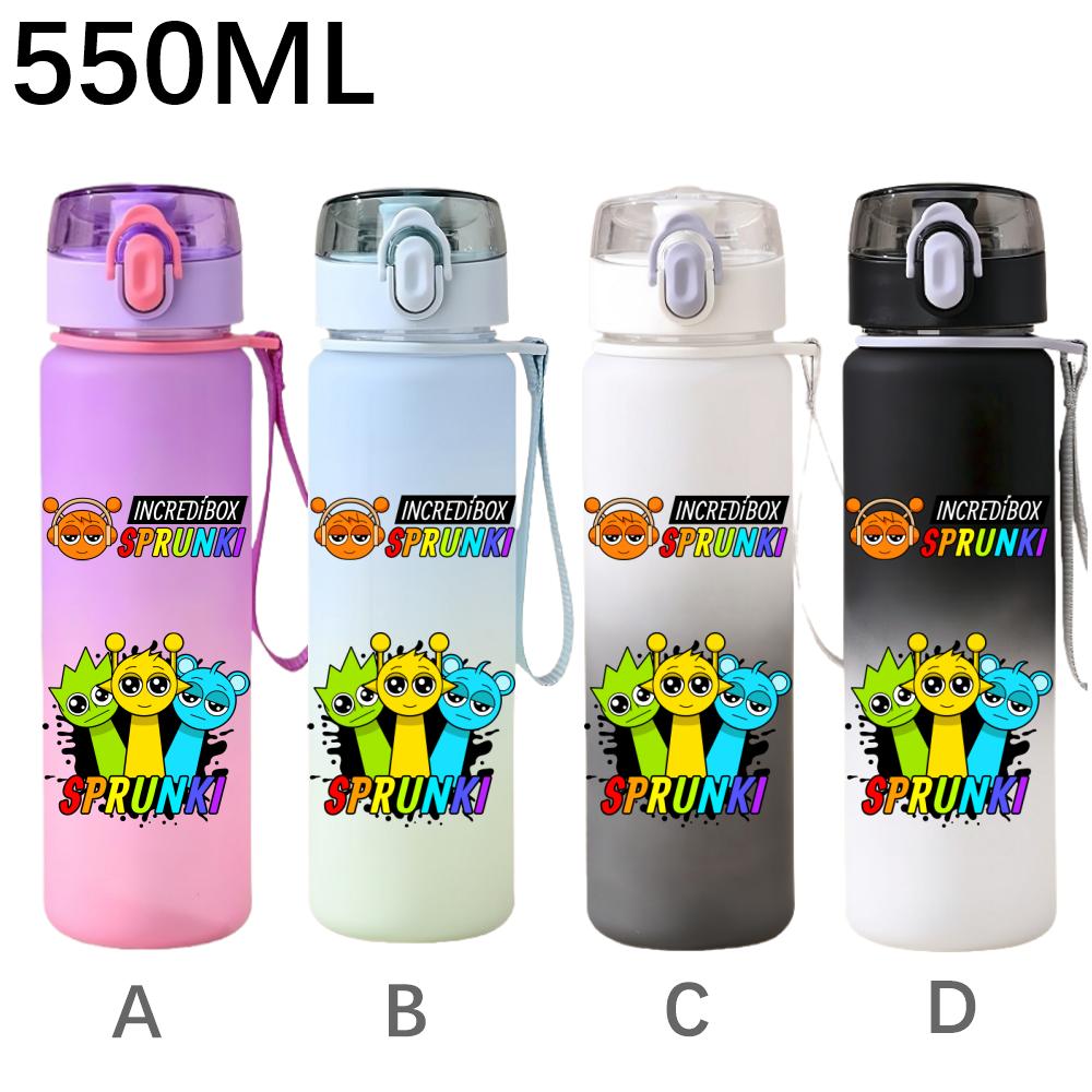 High Quality 550ml Game Sprunki Gradient Sports Water Bottle Cartoon Leak-proof Portable Drinking Bottles Outdoors Sports Fitness Water Cup