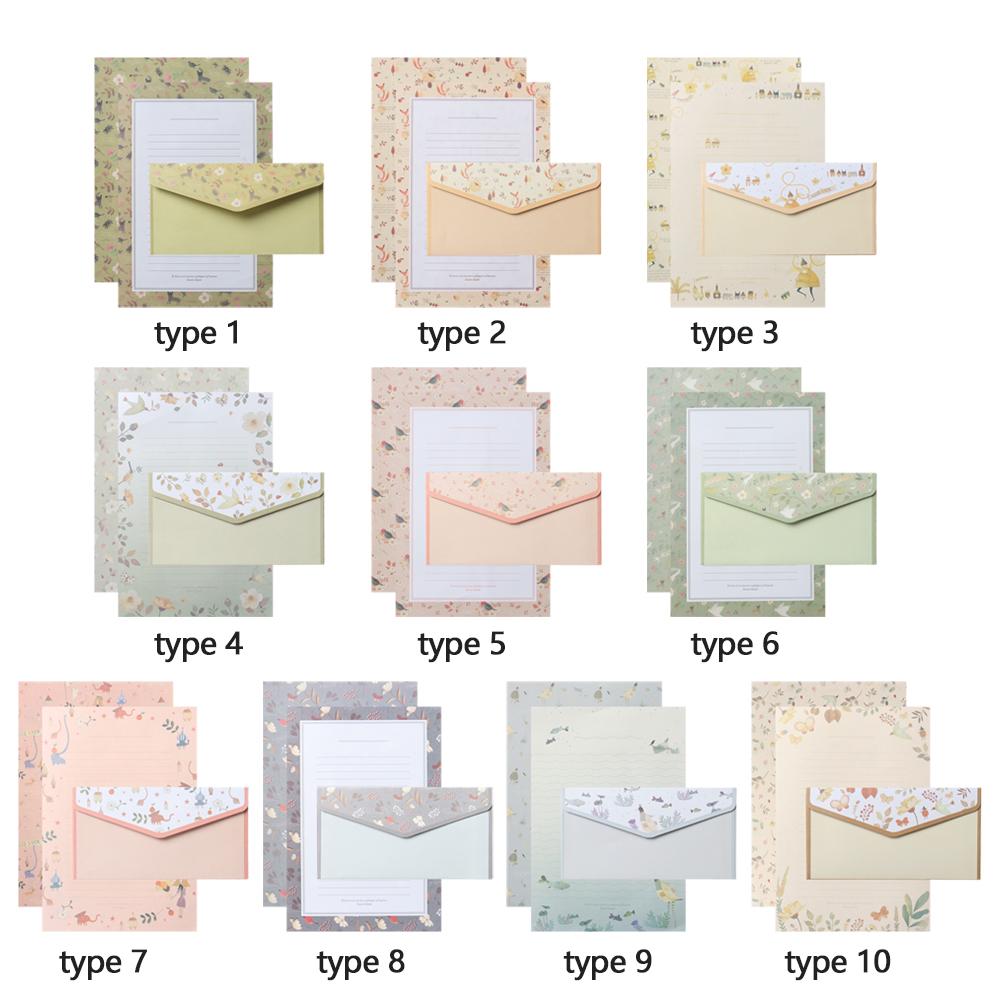 Винтажная цветочная писчая бумага для печати 6 шт. разного дизайна, канцелярские товары для писем с 3 конвертами
