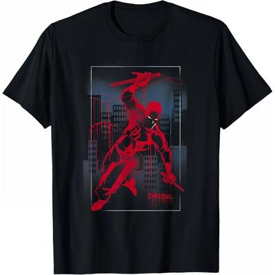 Marvel Сорвиголова Экшн Комикс Ретро Волна Графическая Футболка Мужская Женская Хлопок Уличный Повседневный Мода Уличный Стиль Короткий Рукав Повседневные Топы