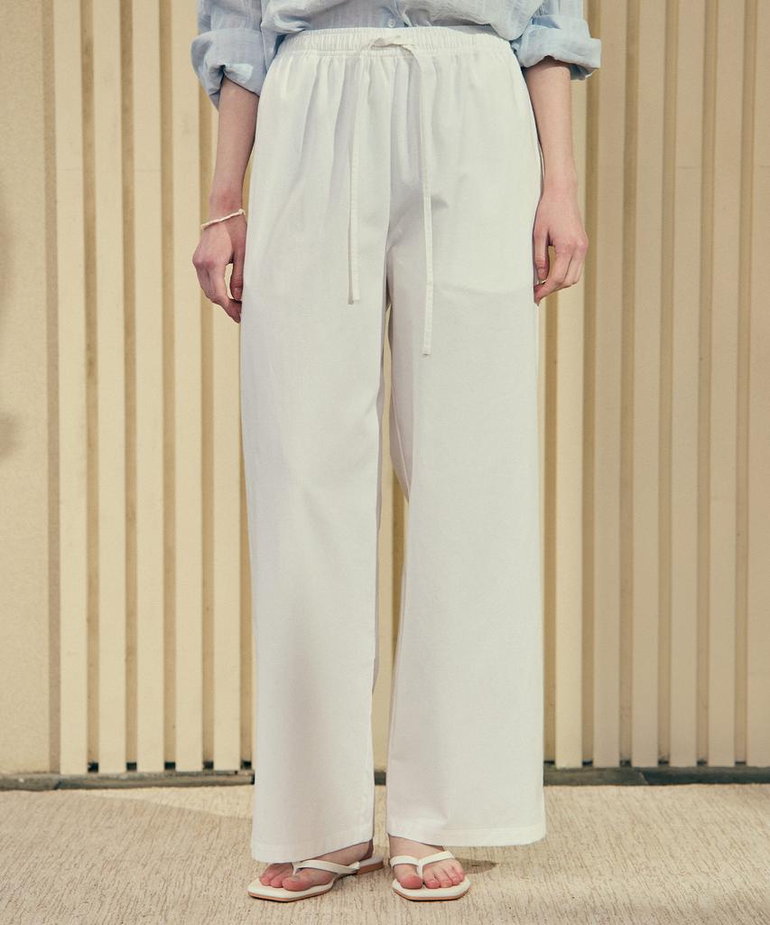 NONLOCAL Comfort Cotton Banding Pants - Off White