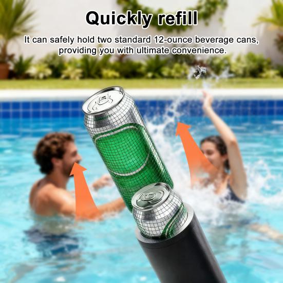 Dual Can Holder with Quick Soda Can Cooler Insulated Beverage Reload 2 Beer Holder Outdoor