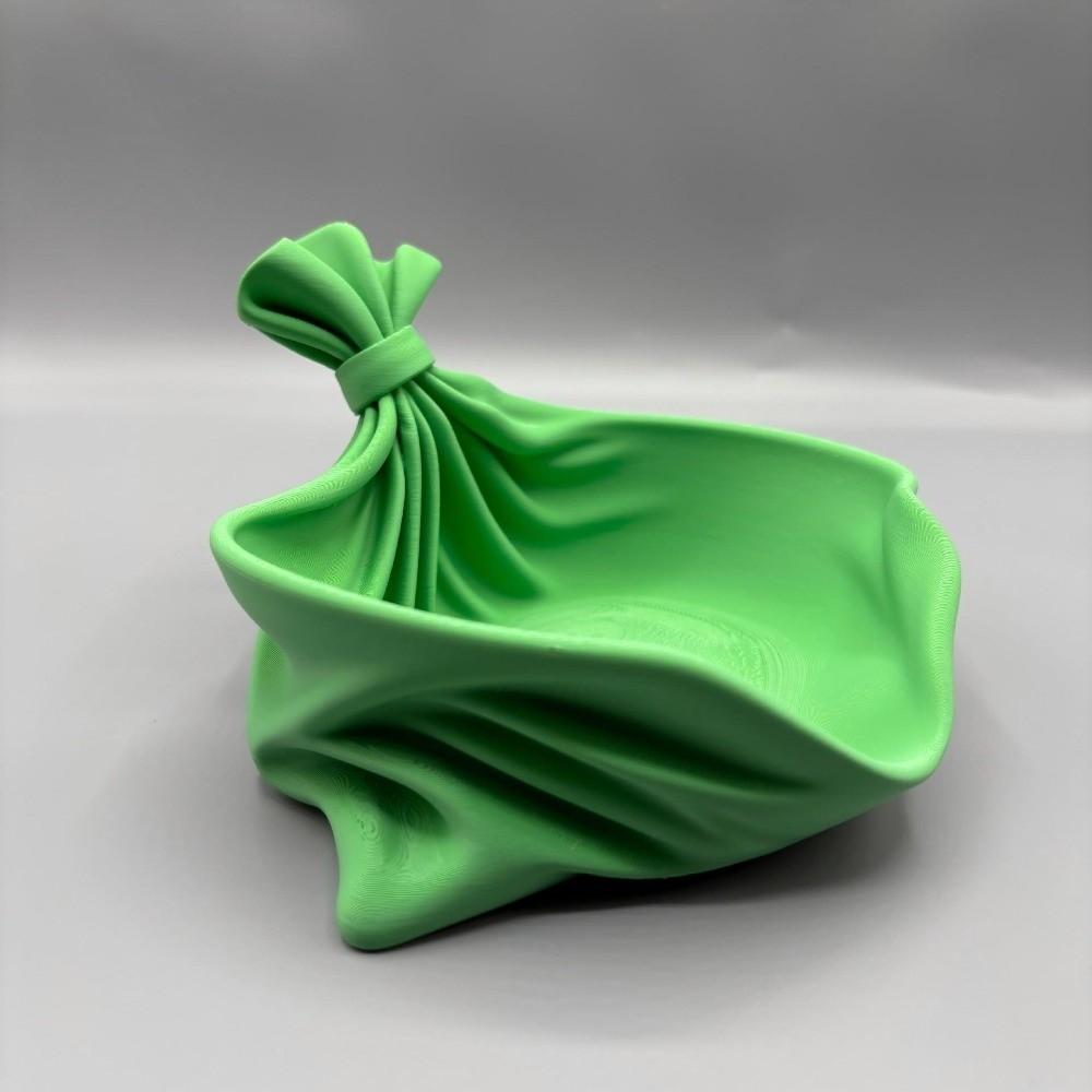 Solid-colored Christmas Decorative Storage Tray Wrinkled 3D Printed Tray Xmas Party