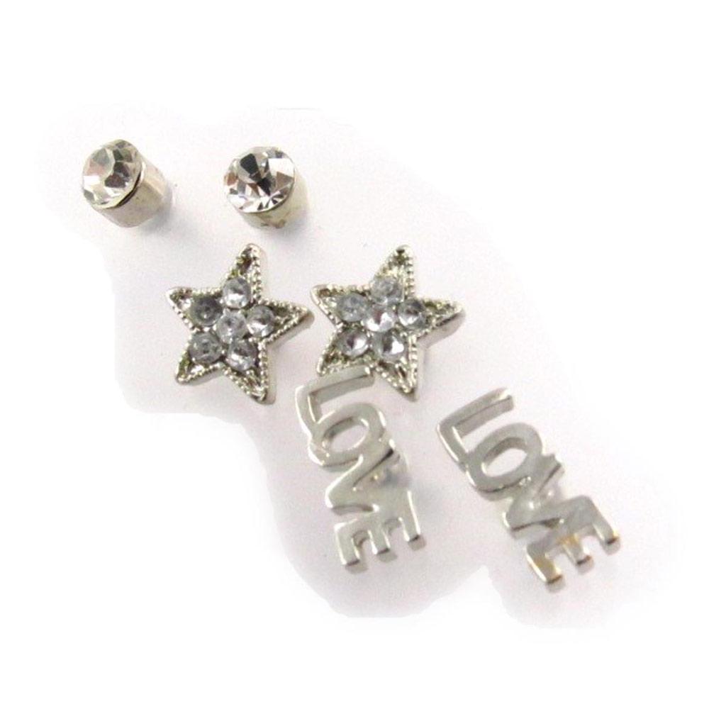 Les Trésors De Lily [J7716] - 3 пары серебряных серег «Любовь»