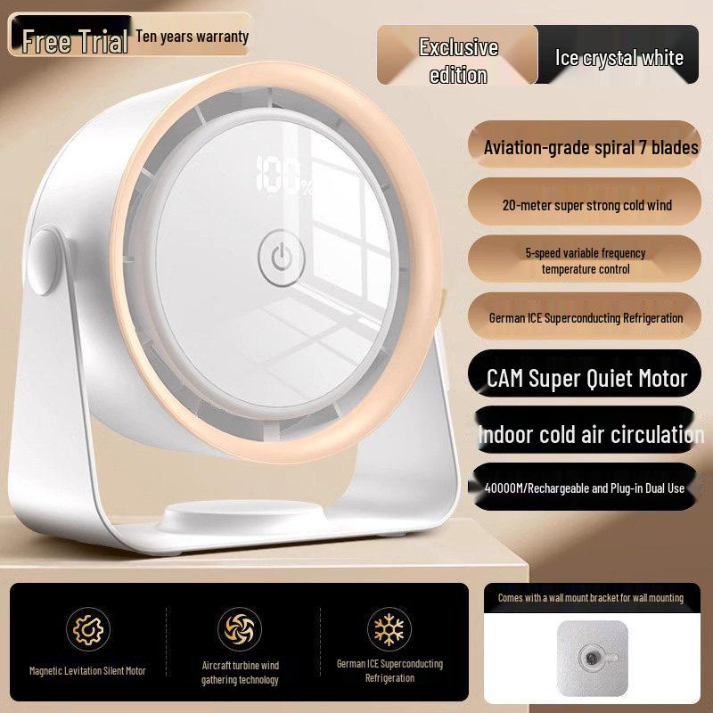 Compact Rechargeable Desk Fan with Silent Cooling