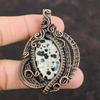 Copper Wire Dalmatian Jasper Pendant Copper Wire Wrapped Pendant Handmade Pendant Gemstone Jewelry Copper Pendant For Gifts Wrapping Jewelry