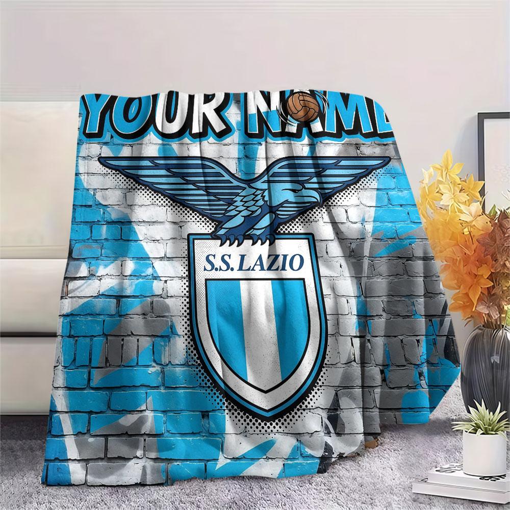 Custom Name,SS Lazio Printed Flannel Blanket, soft throw for bedroom sofa, washable, Christmas present, great gift.
