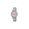 Casio LTP-V005D-4B2 Женские стандартные аналоговые часы из нержавеющей стали с розовым циферблатом, 3 стрелки