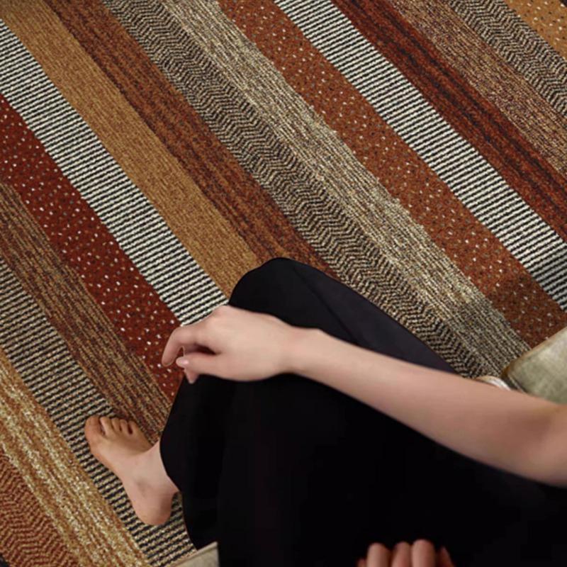 Retro Living Room Carpet High-grade Striped Bedroom Rugs Fashionable Creative Light Luxury Sofa Coffee Table Mats Tapis Alfombra