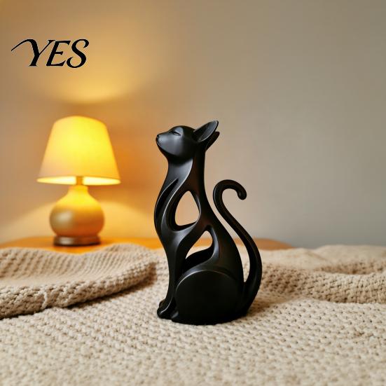 Настольное украшение-кошка, Полая 3D-печатная фигурка, Современная абстрактная статуэтка сидящего котенка, Художественная скульптура животного для украшения дома, Подарок для любителей