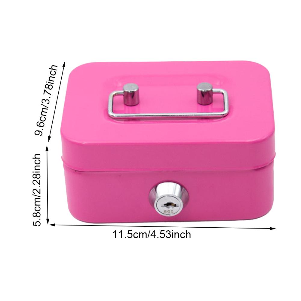 Металлическая копилка, копилка с замком на ключ, копилка 4,53x3,78x2,28 дюйма, маленькая коробка для хранения для взрослых и детей