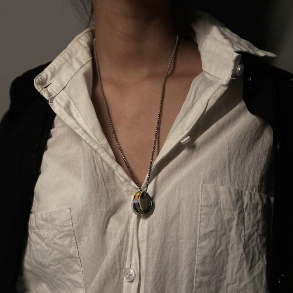 Турецкий амулет Кольцо Кулон Ожерелье Красочная ключичная цепочка Ожерелье из титановой стали Для влюбленных