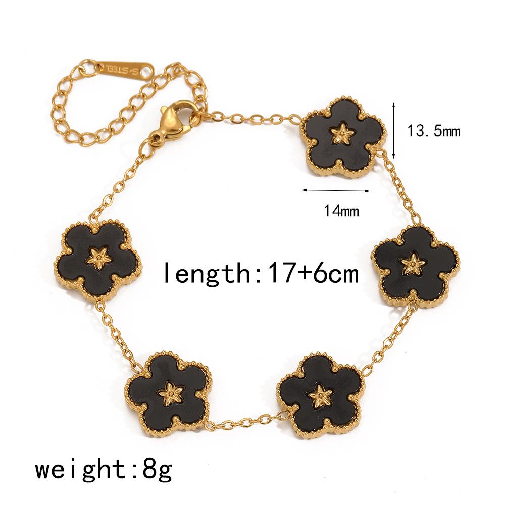 Браслет Liquan из 18-каратного золота с пятью цветами из нержавеющей стали, модный женский универсальный высококачественный браслет из рябчика, не выцветает