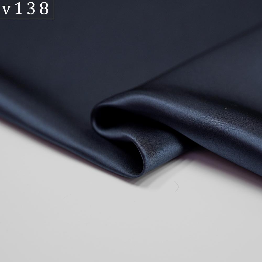 HYSK Natural Genuine Pure 100% Silk Crepe Satin Fabric Silk China Duchess Plain Brown by Meter for Dress Bedding Wedding