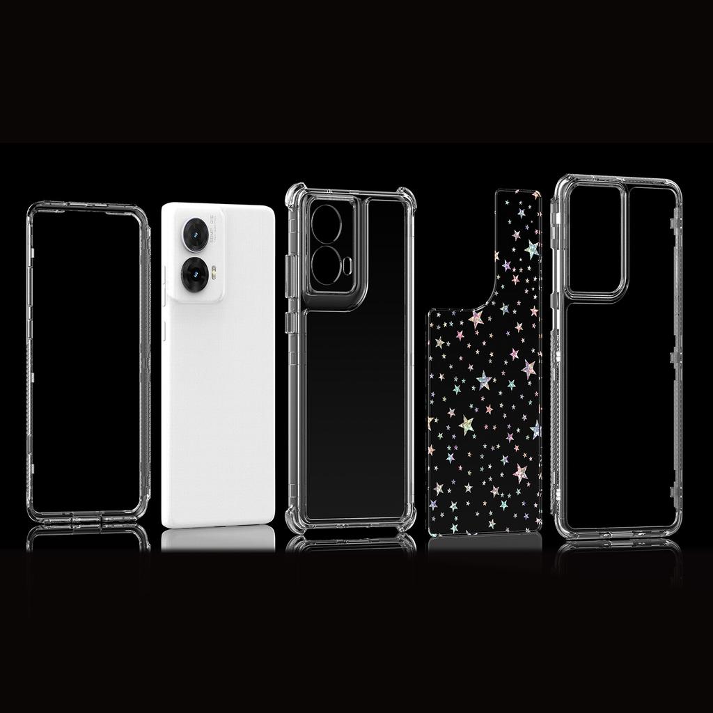 For Motorola Moto G85 5G/S50 Neo 5G Case Precise Cutouts Acrylic TPU Clear Phone Cover with Laser-printed Film