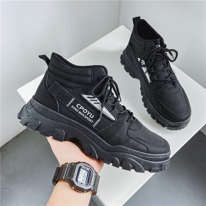 Men Snow Boots 2024 Winter Cotton Thick Soled Lace Up Workwear Shoes Trendy Cold Proof Warm Cotton Shoes Short Boots Ankle Boots