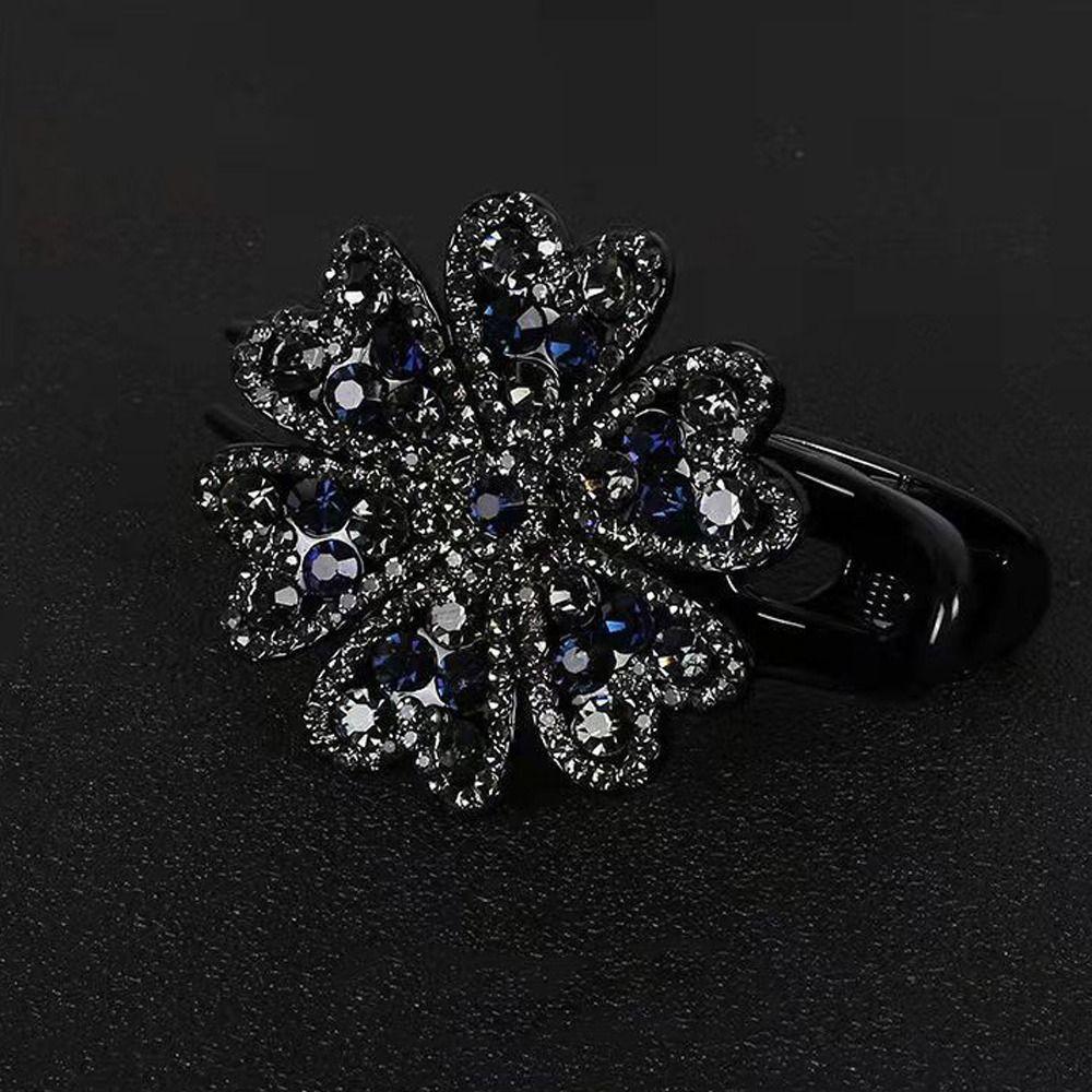 Korean Hair Claws Women Barrettes Flower Hair Clips Rhinestone Duckbill Clips Crystal Hairpins