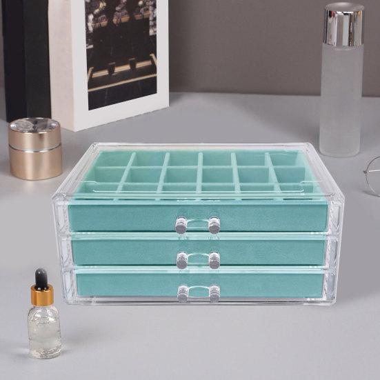 Акриловый органайзер для ювелирных изделий с 3 ящиками и несколькими отделениями, держатель для сережек, регулируемые подносы, пыленепроницаемая прозрачная шкатулка для драгоценностей