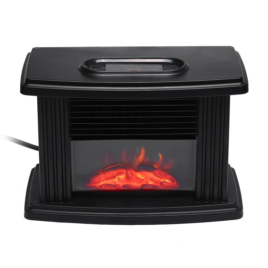 Electric Fireplace Heater Flame Display Mini Tabletop Warmer Simulation Heating Portable Mantelpiece Room Office Heating Winter