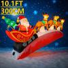 10.1ФТ Рождественский Праздничный Надувной Декор для Двора Сани Санты Олень Рождественская Игрушка Праздничное Украшение для Дома Орнамент Подарок Принадлежности Деко