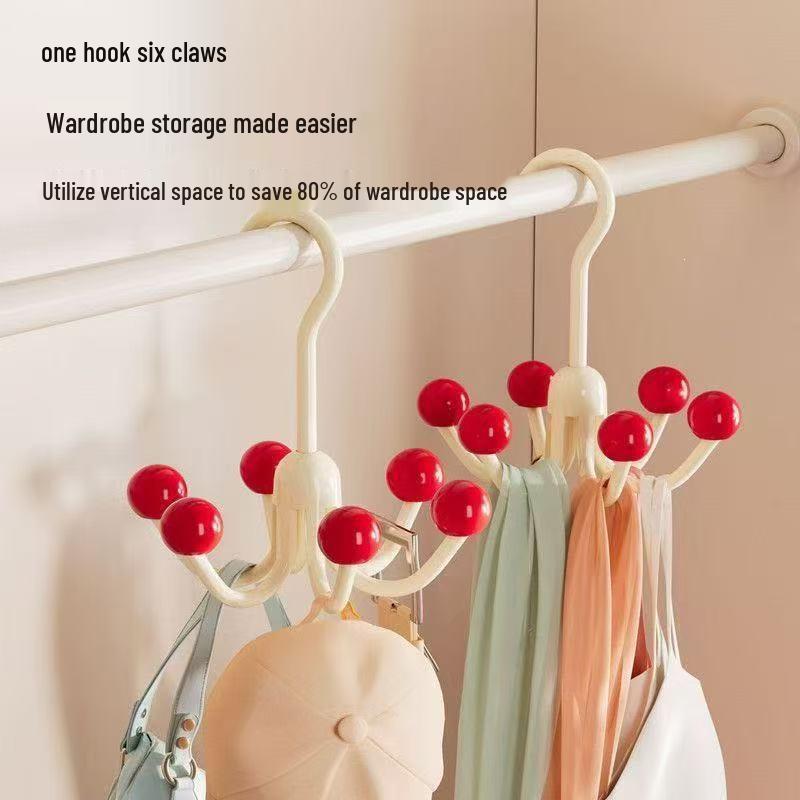 Six-Claw No-Drill Bag, Lingerie, and Hat Hanger for Dormitory Wardrobe Storage