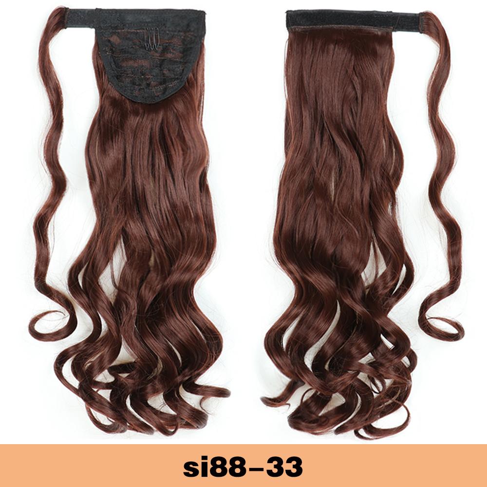 MISSQUEEN Synthetic Wrap Around Ponytail Extension Long Wavy Clip In Ponytail Wig For Elegant Women Daily Cosplay Party Use