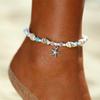 Anklet with Extended Chain Trendy Creative Shell Beads Starfish Chain Anklet Beachwear