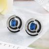 Jewelry Set Women'S Blue Elegant Fashion Jewelry Necklace Set Zircon Earrings