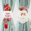 Christmas Curtain Tie Clips Set Easy Installation Santa Claus Snowman Shape Holiday Season Curtain Tiebacks Holiday Decoration