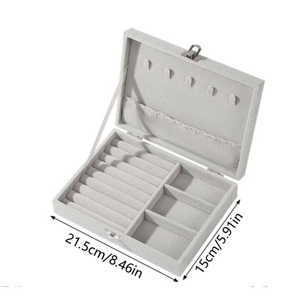 Lockable Portable Necklace Organizer Multi-grids Jewelry Display Container Bracelet