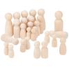 PH PandaHall Set of 48 Unfinished Wooden Peg Doll Artificial Wooden Doll Male and Arts and Handmade DIY Supplies Bodies, Wood, Decorations, Female,