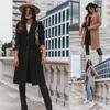 Autumn/Winter Solid Color Long Sleeve Woolen Coat with Suit Collar for Women