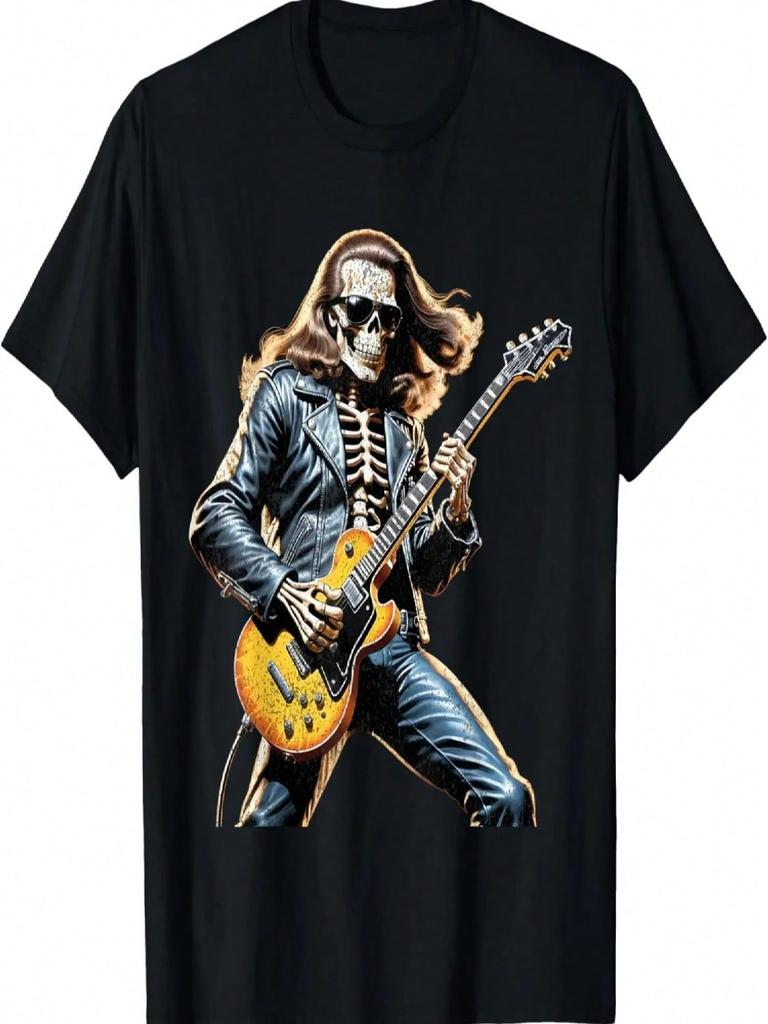 Skeleton Playing Guitar Rock And Roll Band Vintage unisex Wounisex T-Shirt
