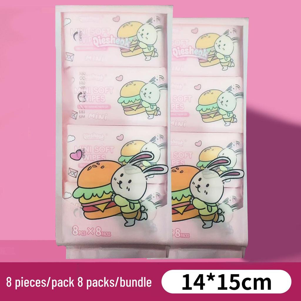 Мини влажные салфетки дорожный набор: 8 детских салфеток в упаковке, специально для детских рук