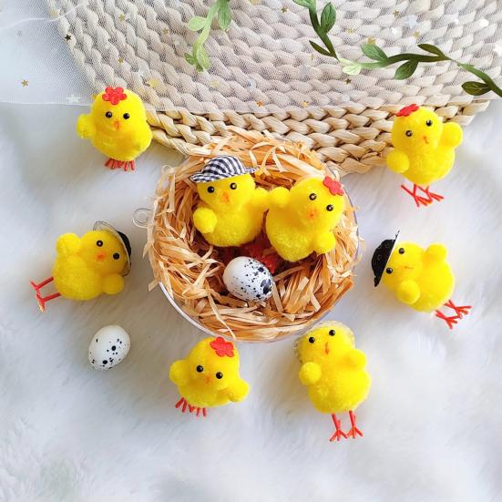 24/36Pcs Easter Fur Chicks Adorable Appearance Mini Size Wide Application Fluffy Soft Plush Toys Easter Chicks Party Decorations