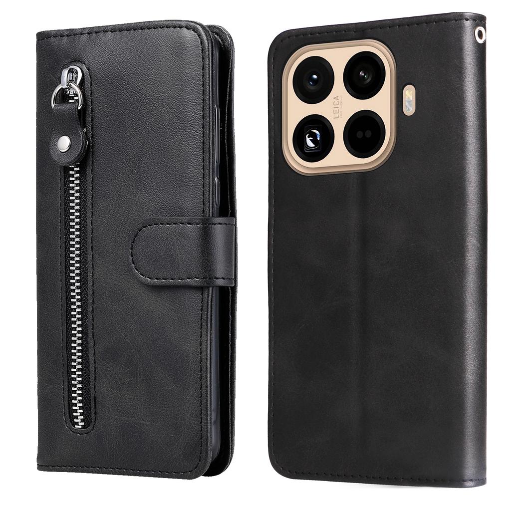 For Xiaomi 15T Pro PU Leather Cases with Zipper Pocket Wallet Phone Cover Stand