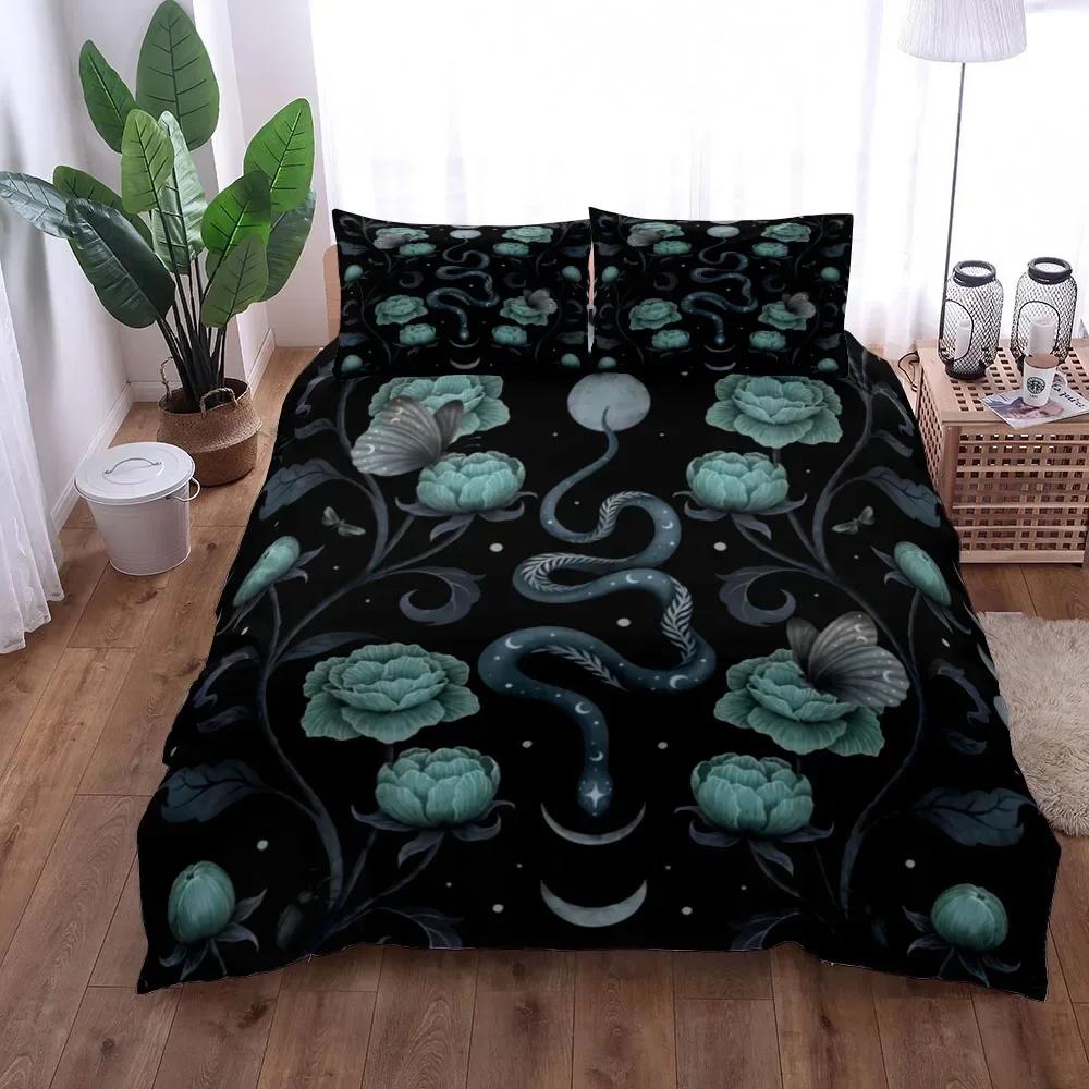 Olive Garden N Serpent Mystery Duvet Cover Set King Queen Double Full Twin Single Size Bed Set