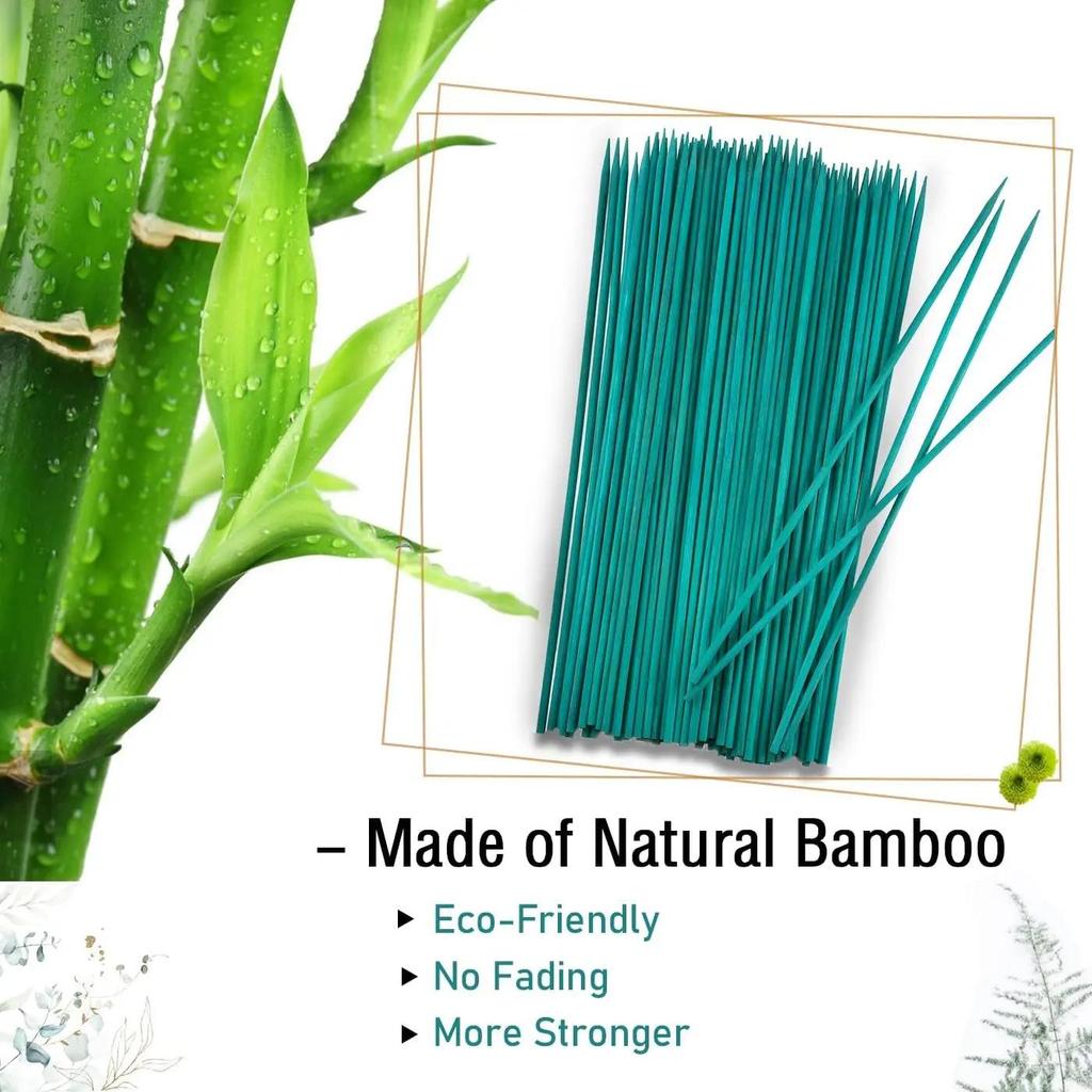 Waxed Bamboo Skewers & Plant Support Stakes for Flowers and Orchids