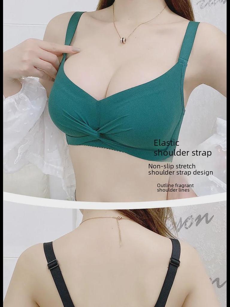 Бюстгальтер из тайского латекса для женщин, сверхплотный, немагнитный, со сборками, без косточек, с защитой от провисания