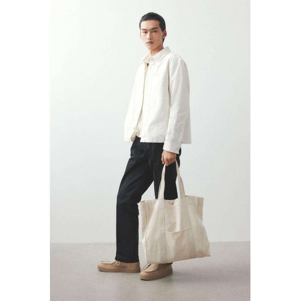 Рубашка из хлопкового твила HM Regular Fit белая