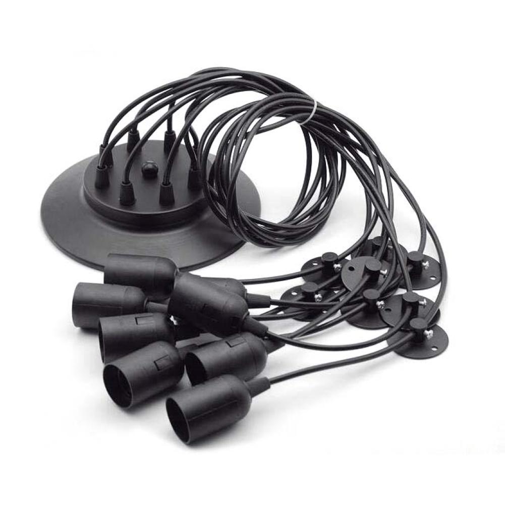 Мода Ретро E27 Творческая домашняя мебель Украшение Черное потолочное освещение