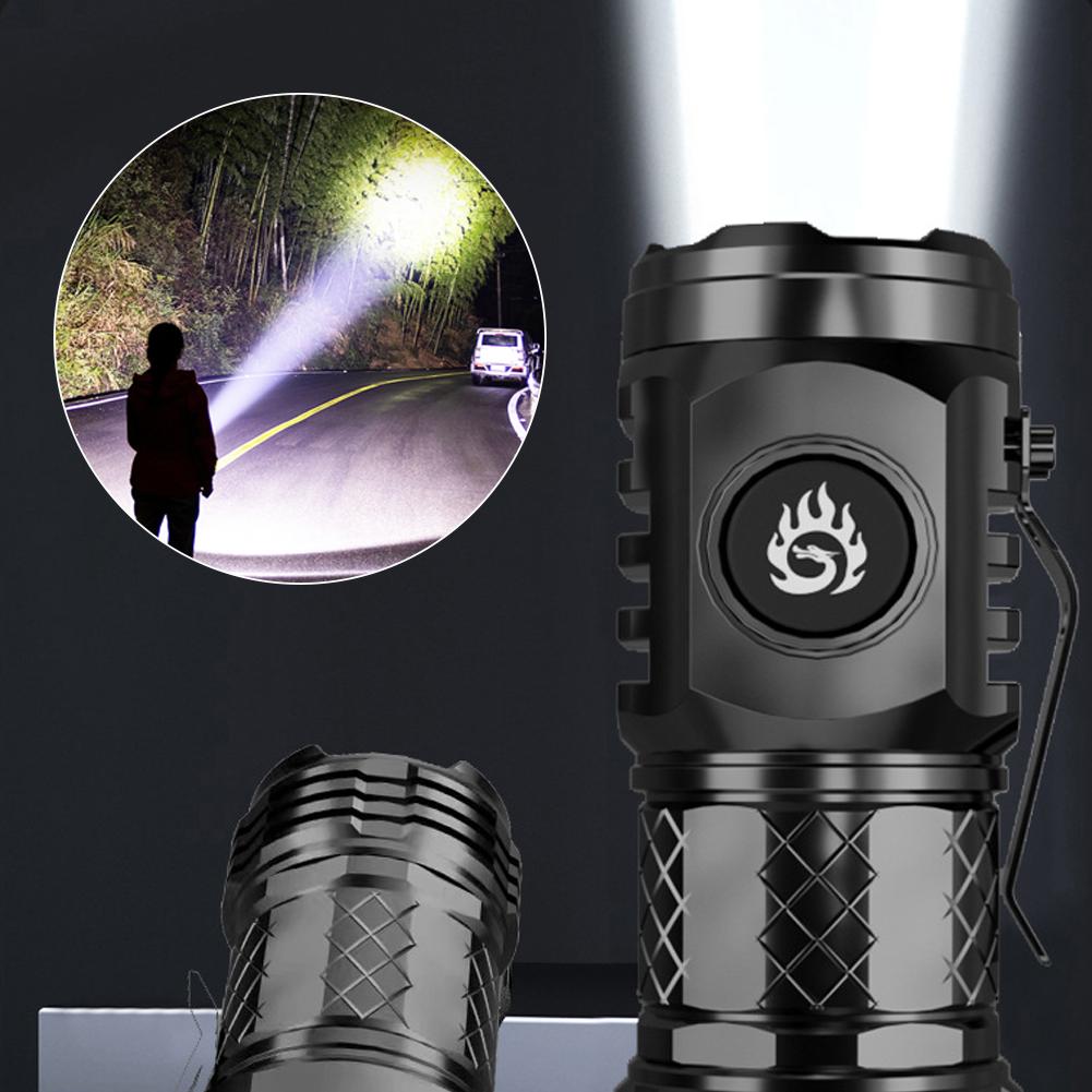 Mini Led Three Eye Small Flashlight Strong Light Rechargeable Super Flashlight Lighting Long-range Home Bright Portable Han I1f1