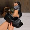 Women Slippers 2024 Brand Peep-Toe Casual Wedges Slippers High-Heeled Fashion Platform Sandals Women Sexy Beach Slides Women