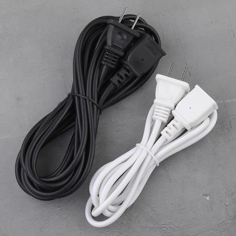 Copper Dual-Core Power Extension Cord with Two-Hole Socket for Mobile Phone and Fan